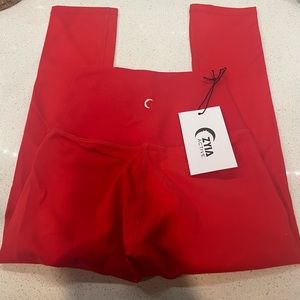 Zyia 🌙 Red Ascend Hi Rise Legging 20” Capri Sz 0 NEW with tags! No returns